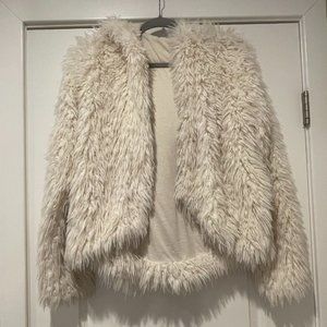 Free People White Fluffy Jacket